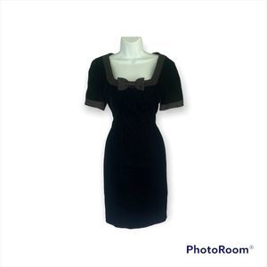 Liz Claiborne black Velvet Bow Tie Dress Size 8